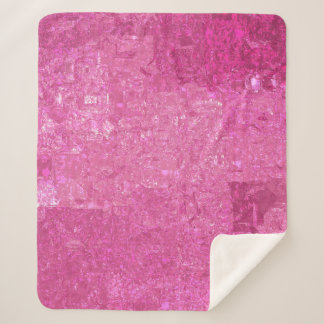 Cobertor Sherpa Abstrato Mosaico cor-de-rosa brilhante