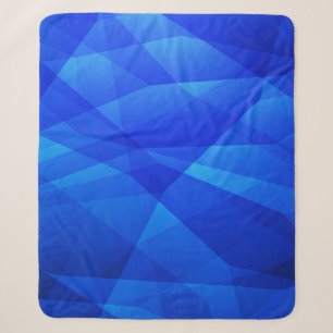 Cobertor Sherpa Abstrato poligonal AZUL escuro. Geométrico triangu