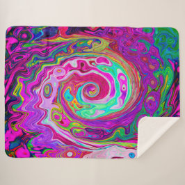 Cobertor Sherpa Abstrato Retro Magenta - Rodovalho Arco-Íris Magen