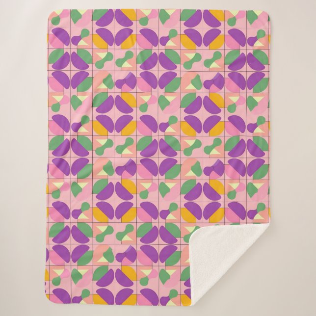 Cobertor Sherpa Abstrato Simétrico Design (Frente)