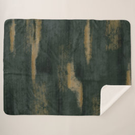 Cobertor Sherpa Abstrato Soft apresenta verde profundo e Dourado S