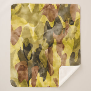 Cobertor Sherpa Abstrato Watercolor: Coluna da Camuflagem