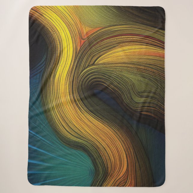 Cobertor Sherpa Abstrato Wave Sherpa Blanket (Frente)