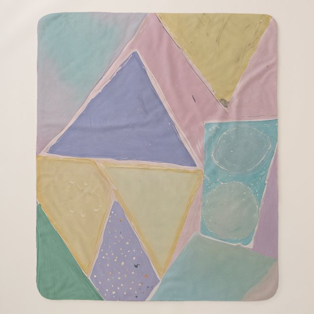 Cobertor Sherpa Abstratos Serenos: Um Sonho Pastel (Frente)