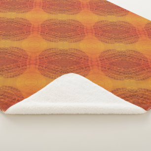 Cobertor Sherpa Aceitação   Medalhões Amarelo Vermelho Laranja