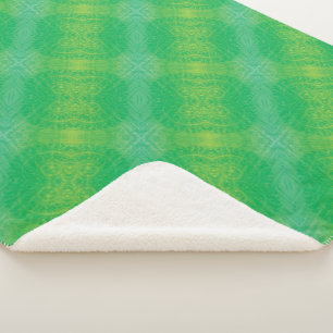 Cobertor Sherpa Aceitação   Medalhões de Boho Azul Amarelo