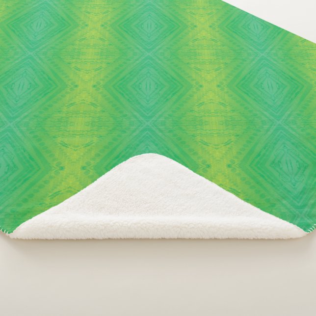 Cobertor Sherpa Aceitação | Padrão do Shibori Azul Amarelo (3/4)