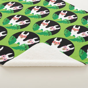 Cobertor Sherpa Acessórios Llama Alpaca divertidos