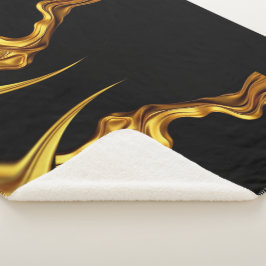 Cobertor Sherpa Achempong Opulento Redemoinho Líquido Luxo Dourado