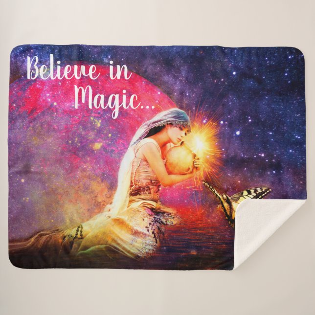 Cobertor Sherpa Acredite em Mágica (Frente (Horizontal))
