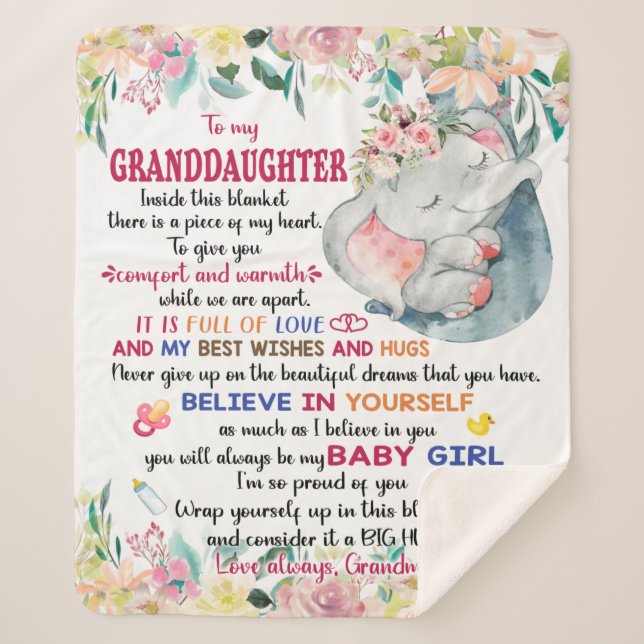 Cobertor Sherpa Acredite Em Você Mesmo, Para Minha Neta (Frente)