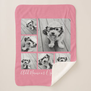 Cobertor Sherpa Adicione sua própria colagem de 6 fotos — PODE edi