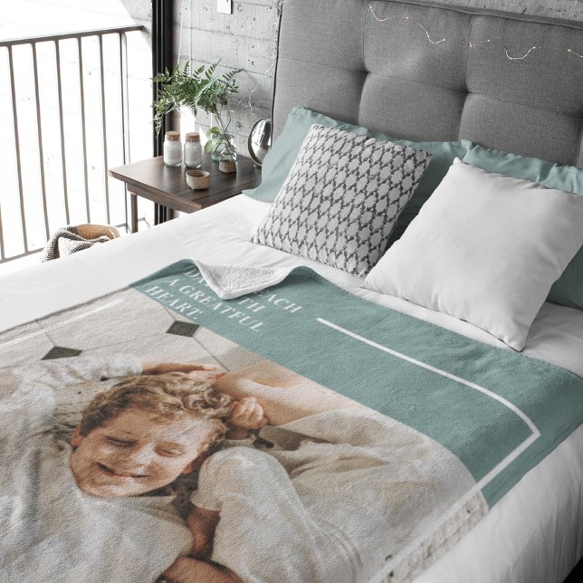 Cobertor Sherpa Adorável Presente da Família Verde de Fotos Modern (Criador carregado)