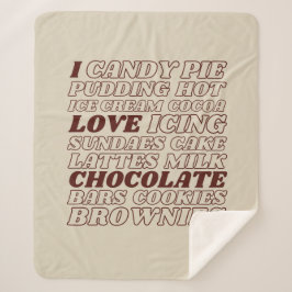 Cobertor Sherpa Adoro chocolate tudo Sherpa Blanket