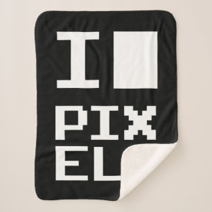 Cobertor Sherpa Adoro Pixels, design de geek, arte de pixel