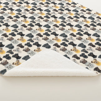 Cobertor Sherpa Affenpinscher Cachorro Rostos Padrão de Colagem