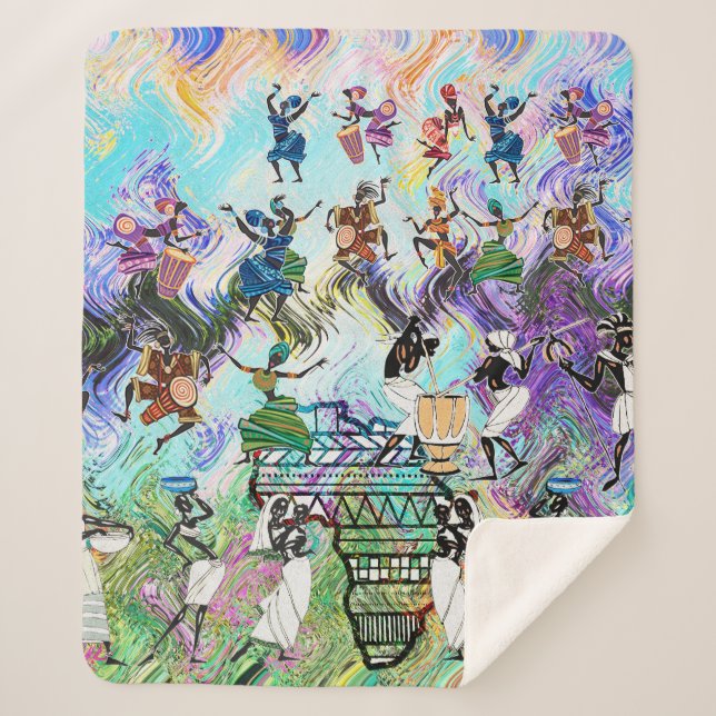 Cobertor Sherpa African Feast: Rhythms of Africa  (Frente)