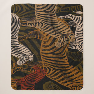 Cobertor Sherpa Afro Safari: Design Zebra Vintage