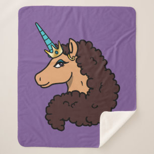 Cobertor Sherpa Afro Unicorn   Divino