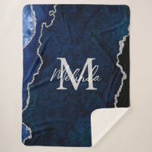 Agato de mármore marinho azul e prata