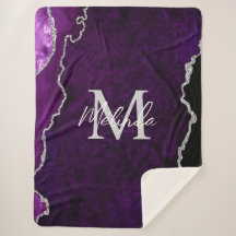 Agato de mármore roxo e prateado