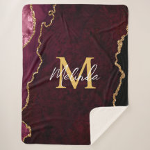 Agato de mármore vermelho e Dourado