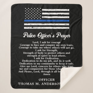 Cobertor Sherpa Agente de Polícia Personalizado Orador Thin Blue L