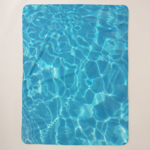 Cobertor Sherpa Água de Piscina Azul Céu Cristalino