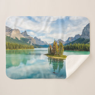 Cobertor Sherpa Água   Lago Maligne, Parque Nacional de Jasper, Ca