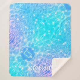 Cobertor Sherpa Água sobrepõe texturas de água nome personalizado 