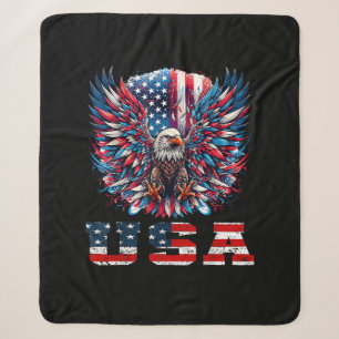 Cobertor Sherpa Águia Patriótica Bandeira dos EUA