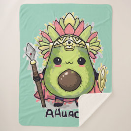 Cobertor Sherpa Ahuacatl Guerreiro Asteca Abacate