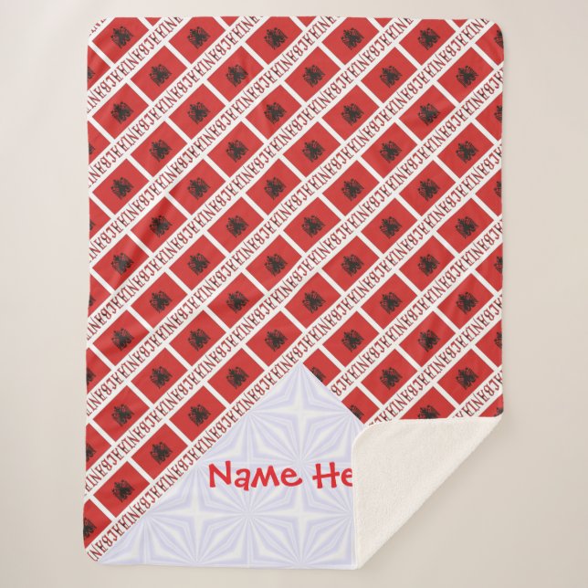 Cobertor Sherpa Albânia Bandeira Albanesa Trilhada Vermelha Person (Frente)