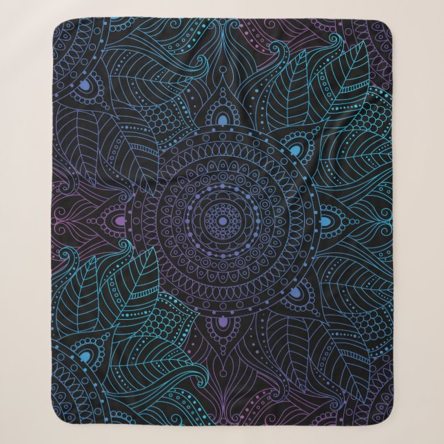 Cobertor Sherpa Alegria Árabe: Magia Mandala Oriental (Frente)