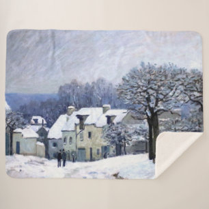 Cobertor Sherpa Alfred Sisley Place du Chenil em Marly, neve