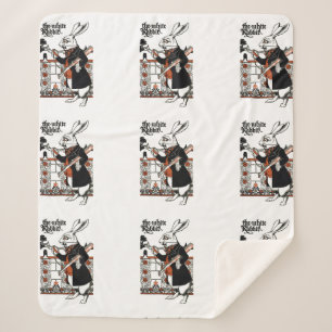 Cobertor Sherpa Alice Art Wonderland White Rabbit Classic