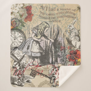 Cobertor Sherpa Alice no País das Maravilhas Cortina Arte Clássica