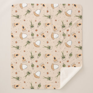 Cobertor Sherpa Alienígena Verde