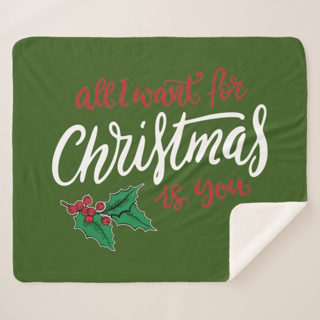 Cobertor Sherpa All I want for Christmas (Frente (Horizontal))
