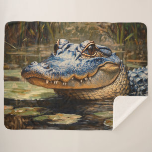 Cobertor Sherpa Alligator na Arte da Vida Selvagem de Everglades