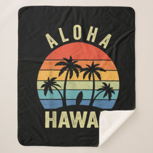 Cobertor Sherpa Aloha Hawaii Ilha Havaiana Shirt Palm Beach Surf