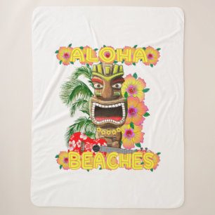Cobertor Sherpa Aloha Hawaiian engraçado tropical Tiki das praias
