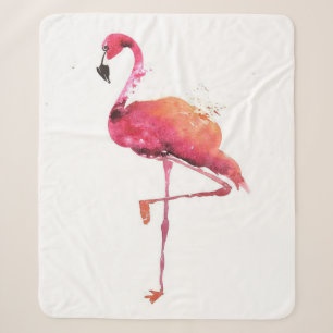 Cobertor Sherpa Alojamento Flamingo Por Aquarela   Amantes Flaming