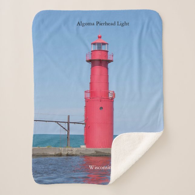 Cobertor sherpa alto Algoma Pierhead Light (Frente)