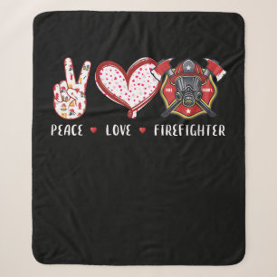 Cobertor Sherpa Amantes de Bombeiros do Peace Love Presentes de