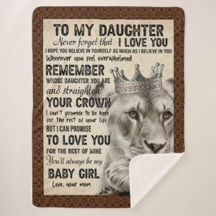 Cobertor Sherpa Amantes Filhos   À Minha Filha De Amor Mãe