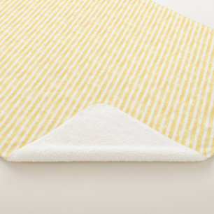 Cobertor Sherpa Amarelo Listras de Páscoa Fofo