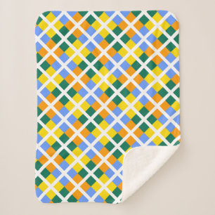Cobertor Sherpa Amarelo Verde Azul Laranja