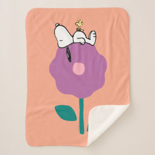 Cobertor Sherpa Amendoins   Apito De Esnoopia E Flor De Madeira