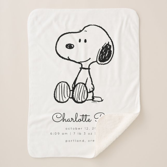 Cobertor Sherpa Amendoins | Bebê Snoopy (Frente)